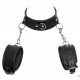 Leather neck and hand cuffs