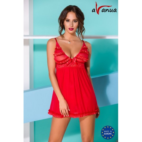 Komplet POLINA CHEMISE red L/XL - Passion